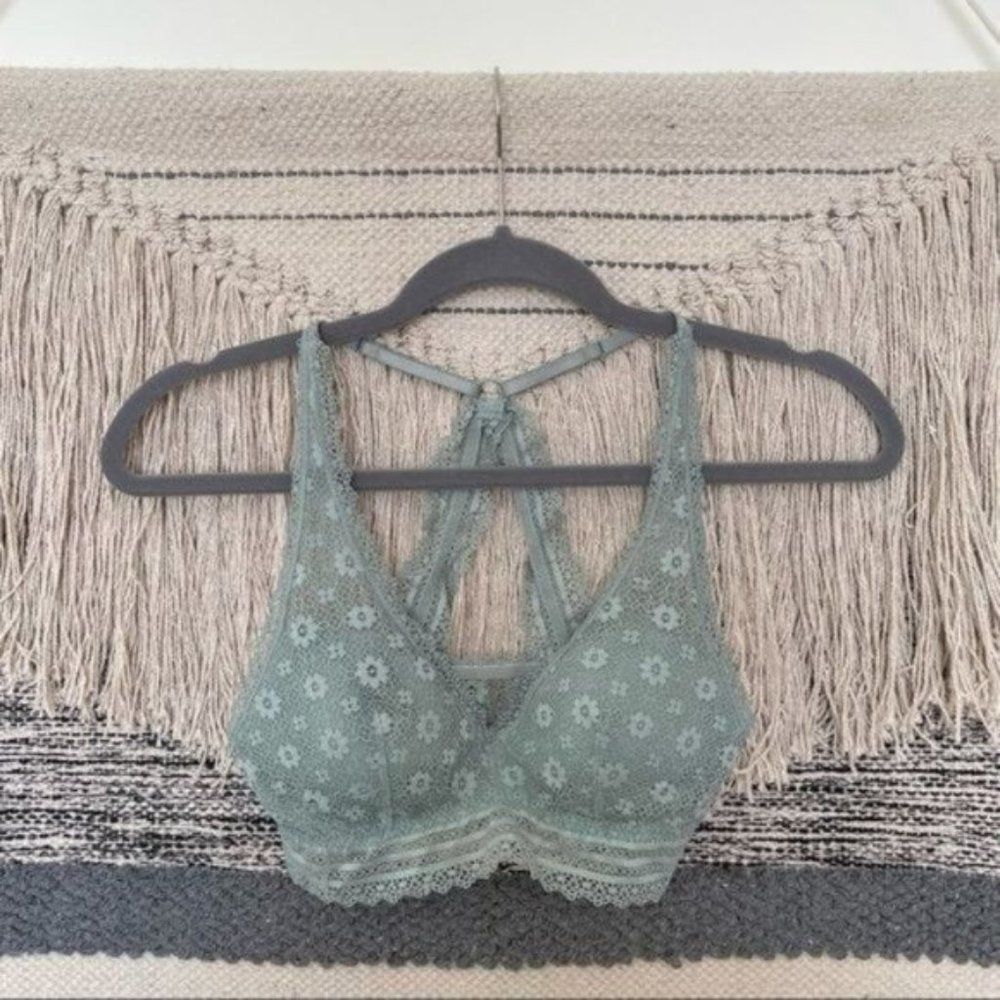 Victoria's Secret Sage Green Lace Bralette XS